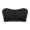 Soutien-gorge sans bretelles sans couture pour femmes, rembourré amovible, haut en soie glacée douce, sous-vêtements sans bretelles, sûr, antidérapant, Push Up, haut tubulaire Sexy