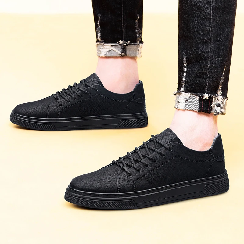 Genuine Leather Flats Handmade Casual Shoes Men's Lace Up Oxford Walking Shoes Outdoor Jogging Office Men's Dress Footwear