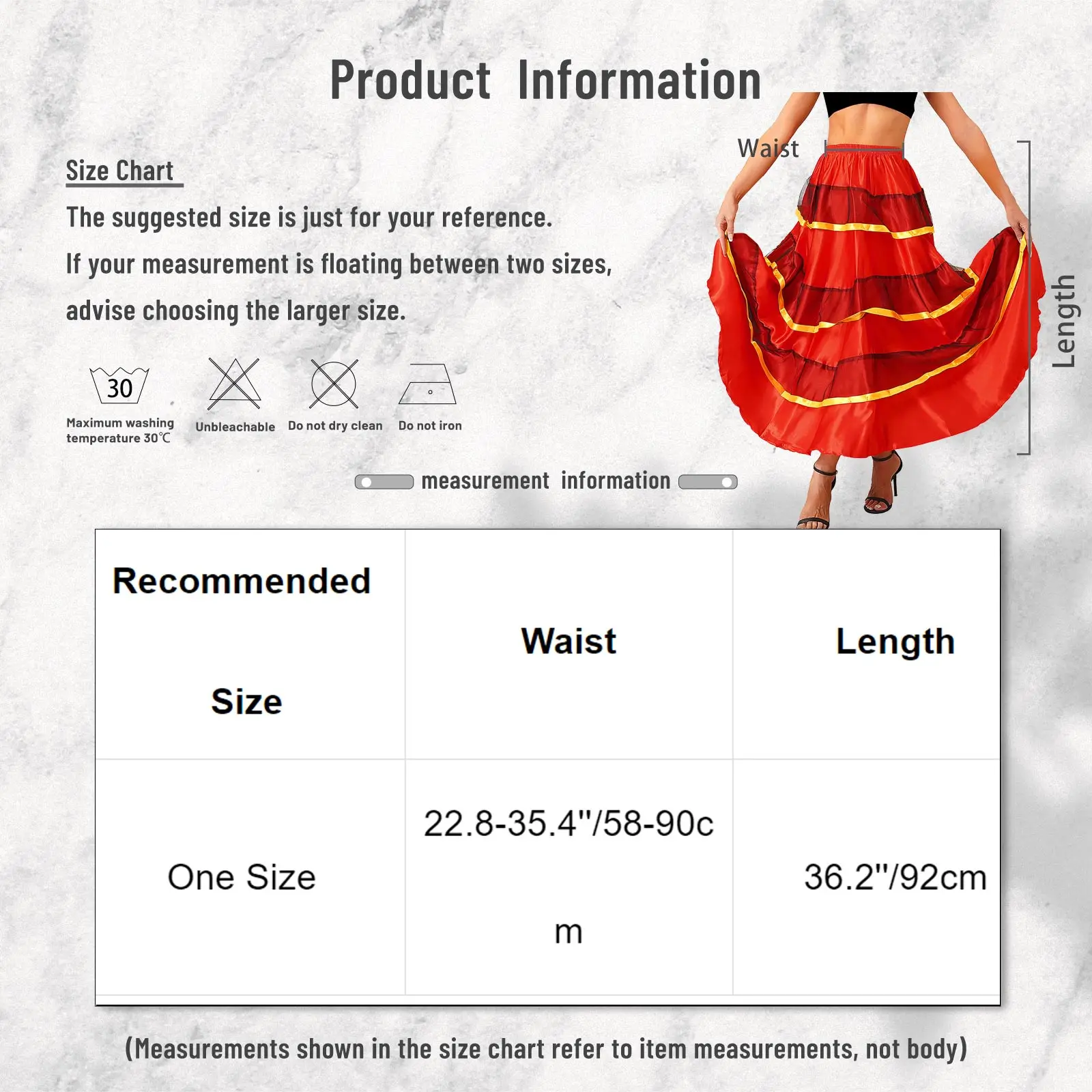 Womens Gypsy Flamenco Dance Skirt Tiered Ruffles Wide Hemline Ballroom Belly Spanish Dancing Carnival Costume