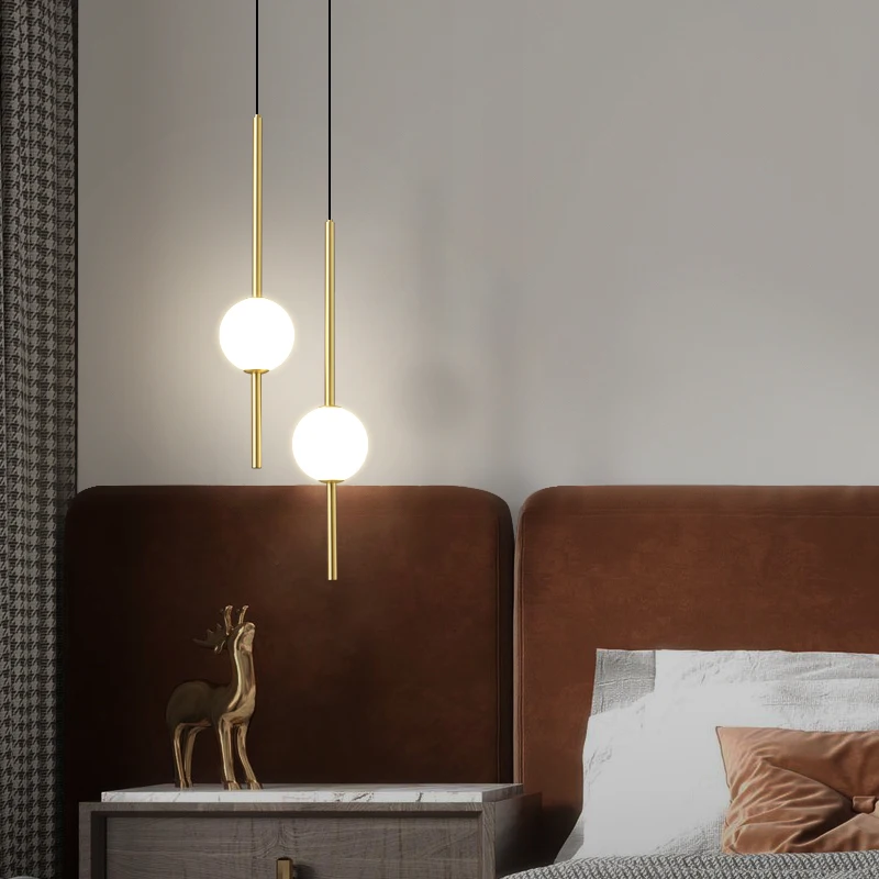 

TEMAR Contemporary Copper Pendant Lamps LED 3 Colors Gold Brass Chandelier Luxurious Design Decor for Modern Home Bedroom