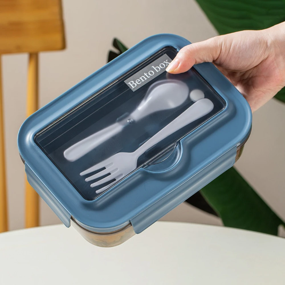 1PC Office Lunch Box Can Be Microwave Heated Lunchbox Rectangular Plastic Lunchbox 3