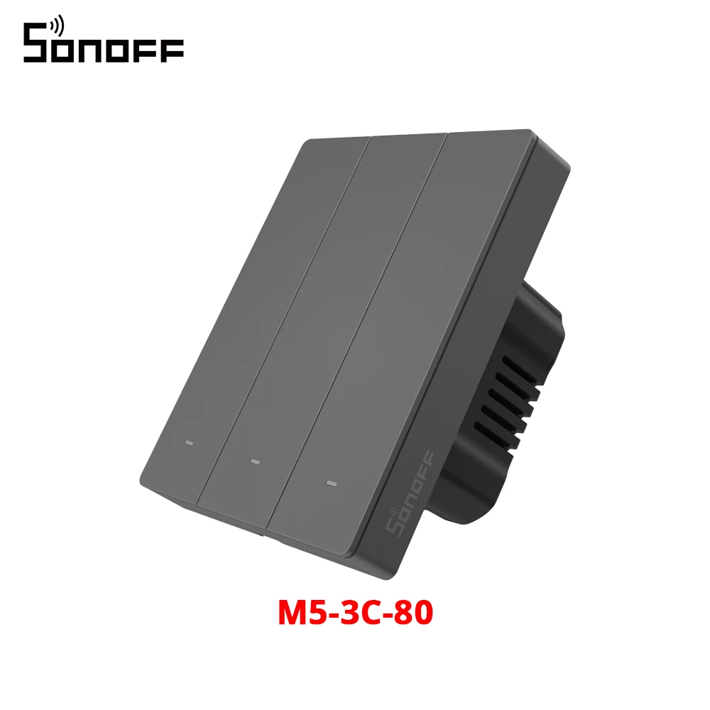SONOFF M5 SwitchMan Smart Wall Switch 80/86 Type Push Button Switch 1/2/3 Gang Switch Frame Remote Control for Alexa Google Home 