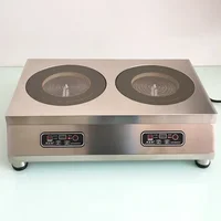 Double Electric Ceramic Stove Commercial Ceramic Cooktop Stainless Steel Stove Double Touch Desktop Induction Cooker 2