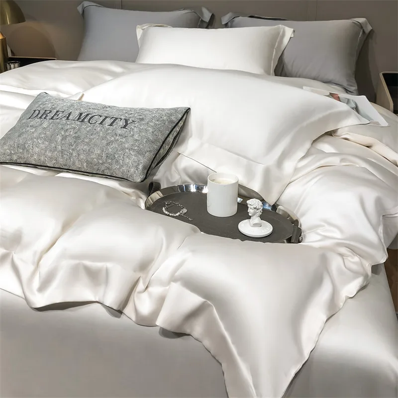 Dreamreal Pure Bamboo Queen King Size Bedding Set Organic Bamboo Luxury Duvet Cover Bed Sheet Pillowcase Soft Cooling Bed Linen 4