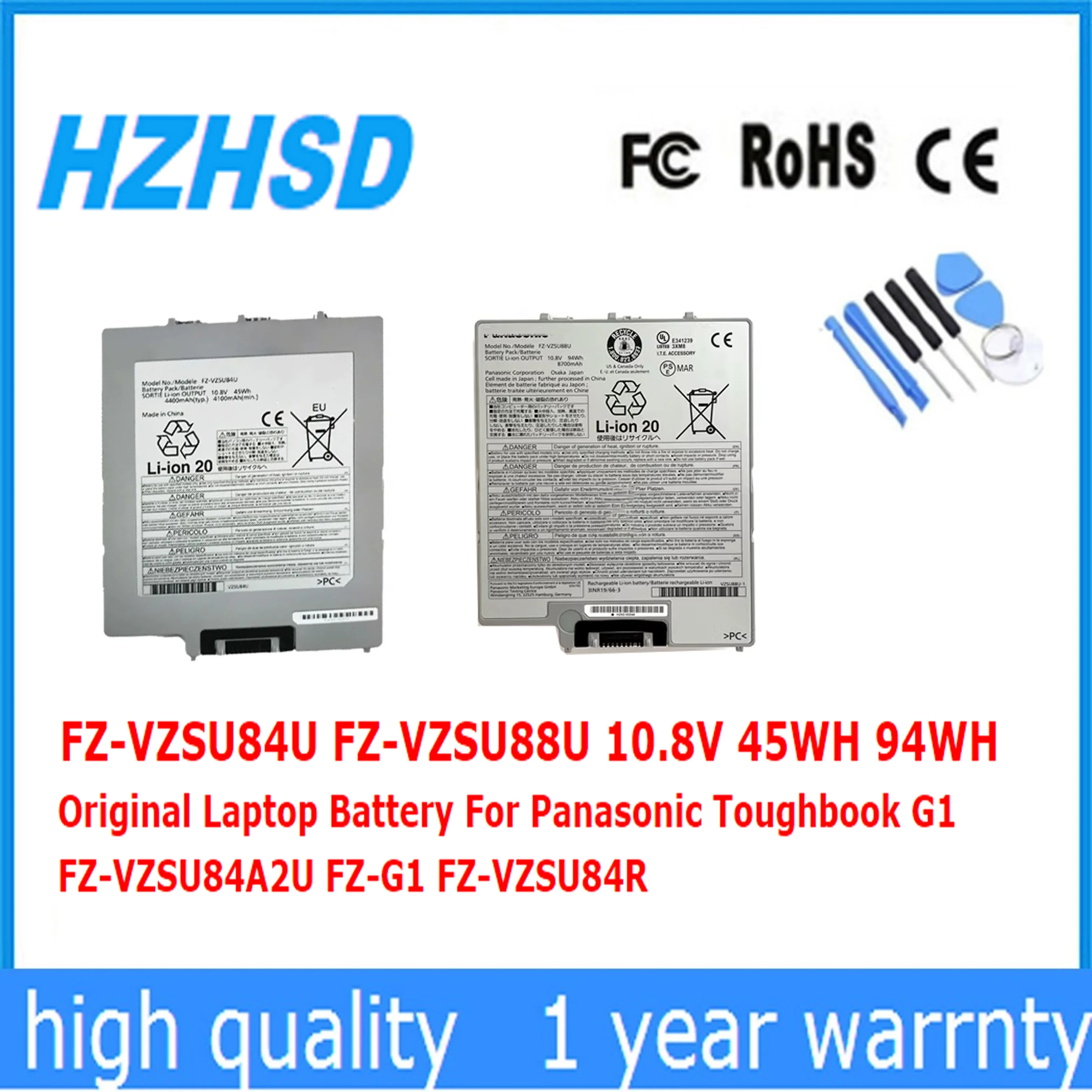 Fz-Vzsu84U Fz-Vzsu88U 10.8V 45Wh 94Wh Batteria Originale Per Laptop Per Panasonic Toughbook G1 Fz-Vzsu84A2U Fz-G1 Fz-Vzsu84R