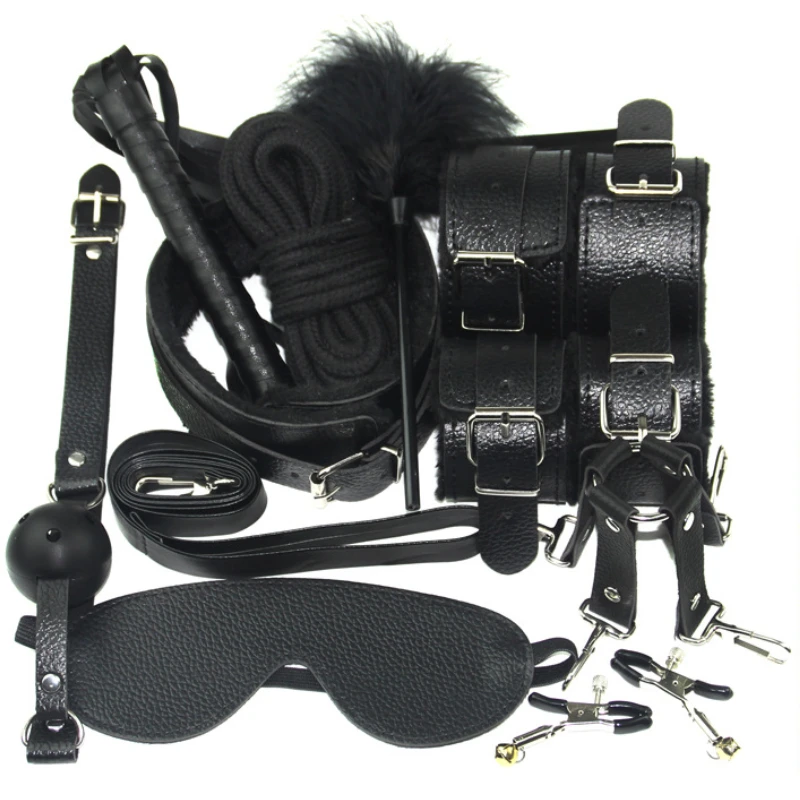 Erwachsene SM Sexspielzeug Bdsm Kit Set Handschellen Kragen Bindung Seil Peitsche Nippel Clip Sextoy für Paare Intime Sexuelle Spiel Bondage 18+ 1