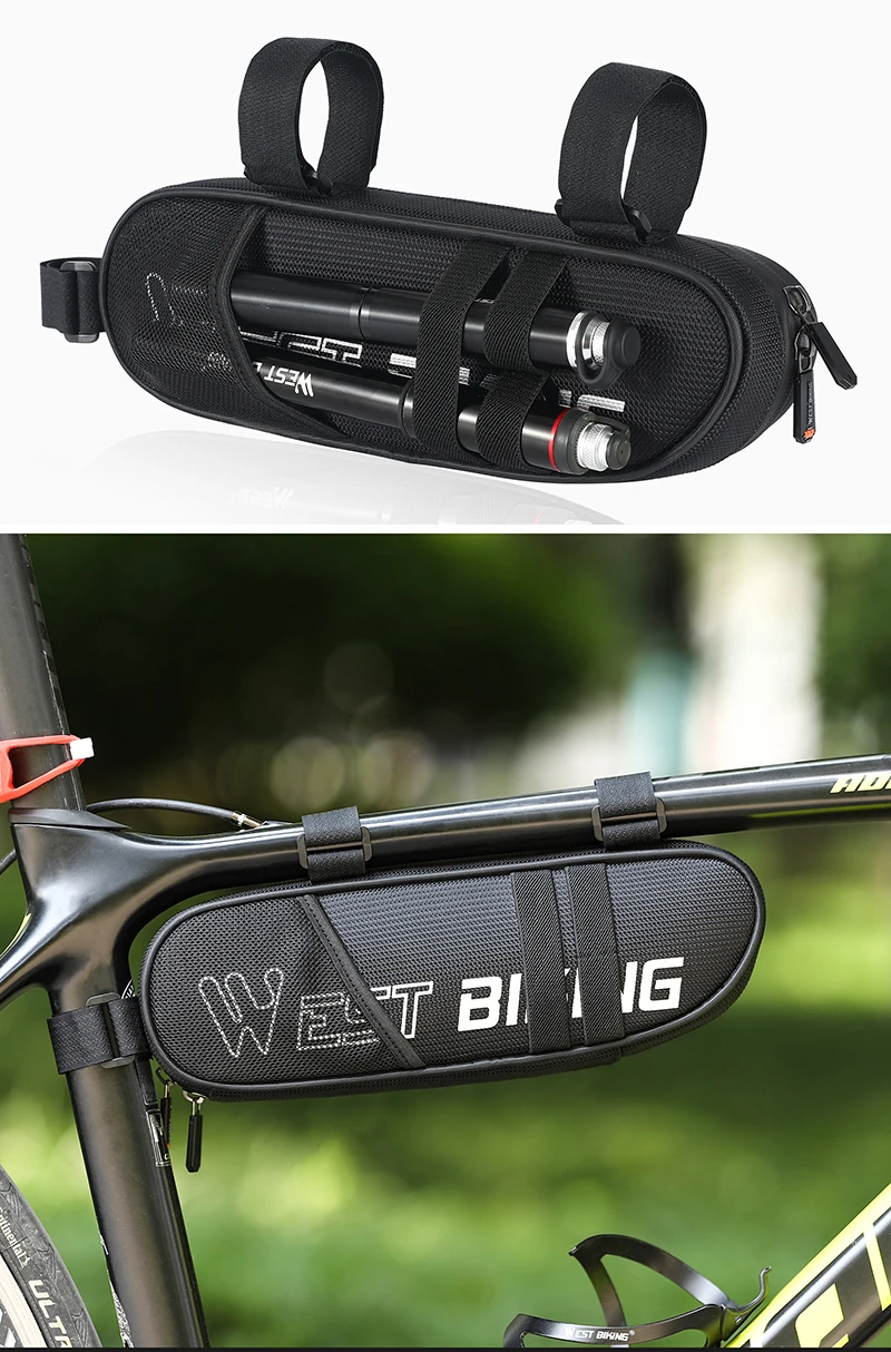 WEST BIKING Bicycle Bag Sensitive Touch Screen Bike Phone Bag Front Frame Reflective MTB Road Cycling Accessories Panniers