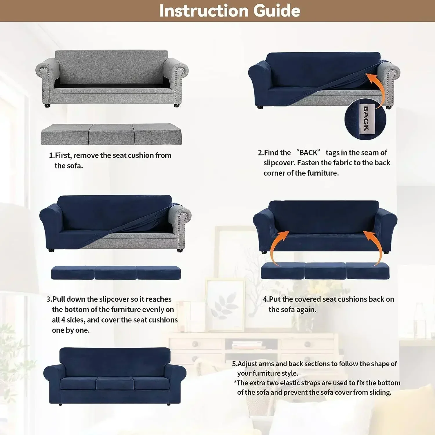 Luxury Thick Velvet Sofa Covers High Stretch Plush Sofa Slipcovers Furniture Protector Cushion Couch Cover for Living Room Home 4