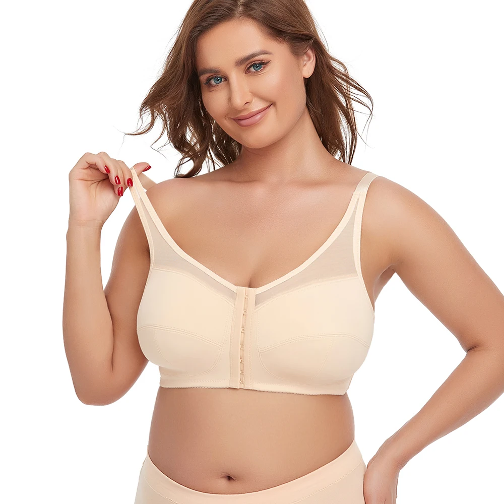 

Ultra-Thin Corset with Front Fastening Seamless Sports Bra for Women Push Up Bras with Padding Lace Underwear Without Steel Ring