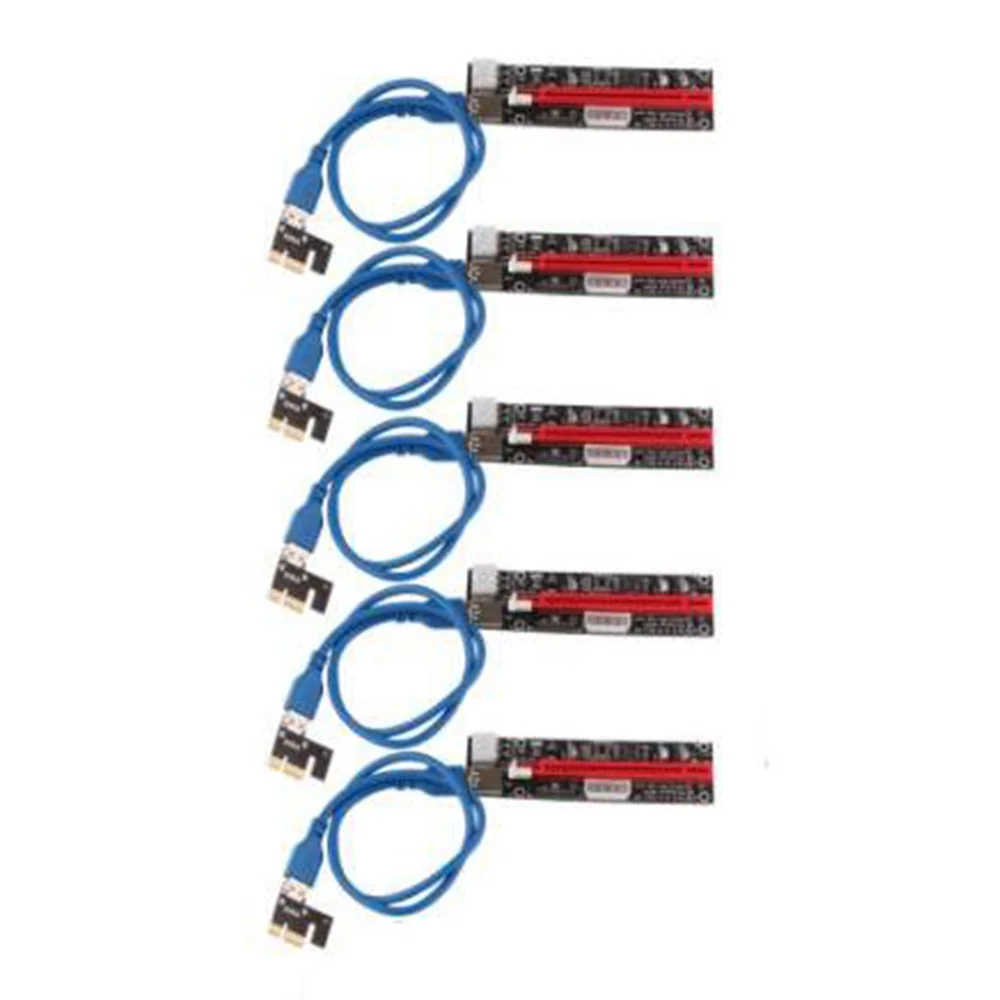 

5 шт. 3 в 1 PCI-E Райзер VER103C Экспресс 1X 4X 8X 16X расширитель PCI E USB Райзер адаптер карта SATA 15Pin для BTC