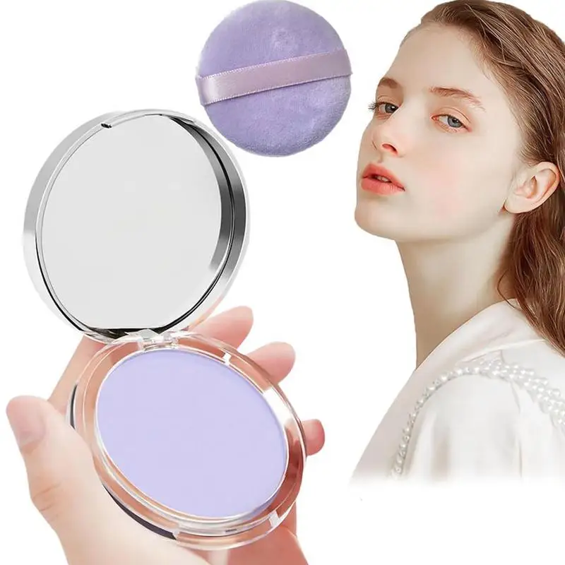 

Лавандовая матовая пудра для лица, контроль жирности, водостойкий консилер для женщин, матовая компактная пудра для лица, пудра для макияжа, компактная пудра для макияжа