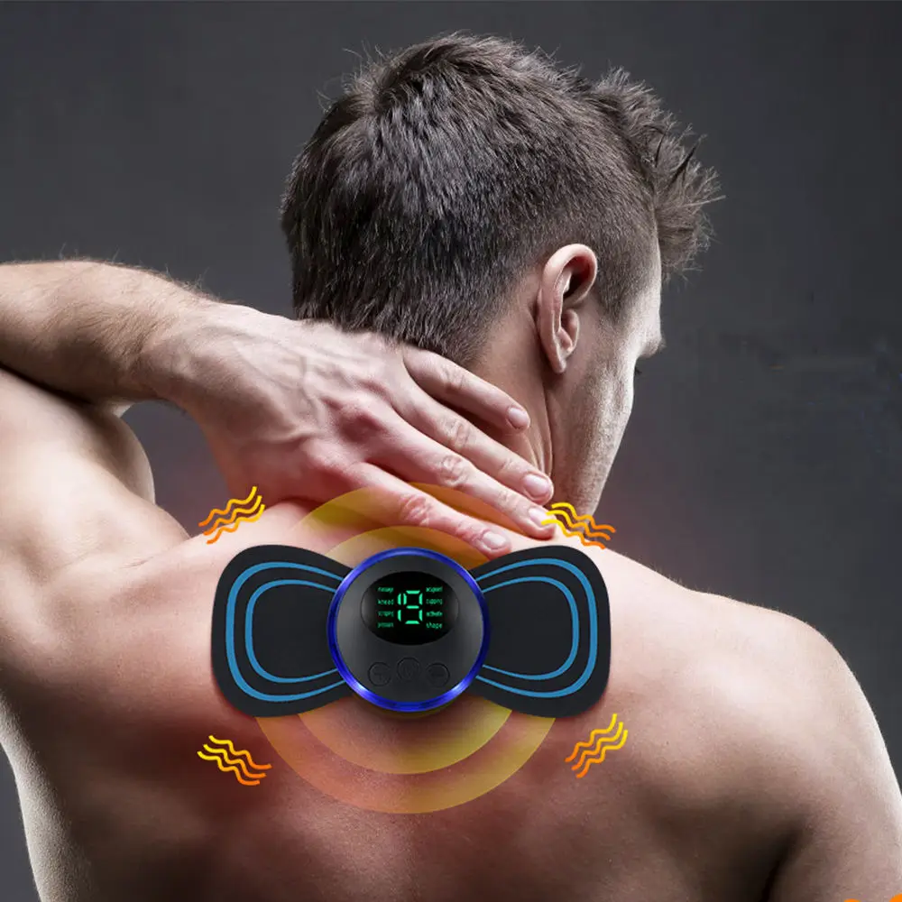 

Rechargeable Portable Mini Neck Massager Electric Neck Massage EMS Cervical Vertebra Massage 8 Modes for Muscle Pain Relieve