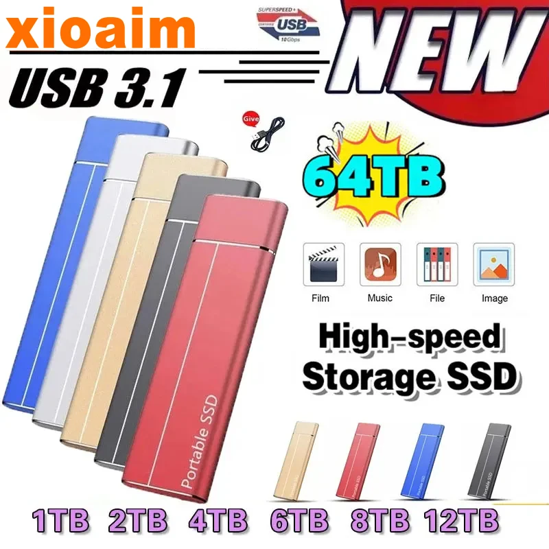 Per Xiaomi Portable 2Tb Ssd 4Tb 16Tb Disco Rigido Esterno Type-C Usb 3.1 Hard Disk Di Archiviazione Esterna Ad Alta Velocità Per Laptop