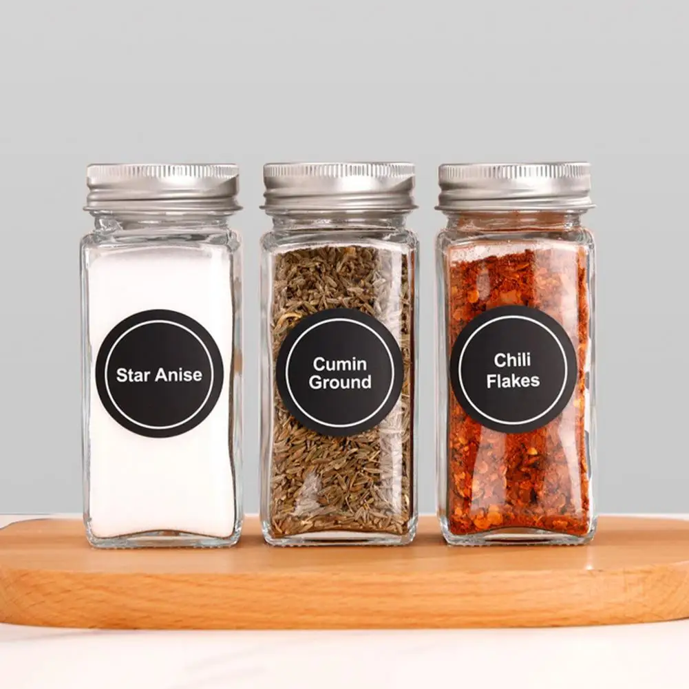 180Pcs Dining Table Salt Sugar Spice Jar Tagging Chalkboard Sticker Round Shape Chalkboard Sticker