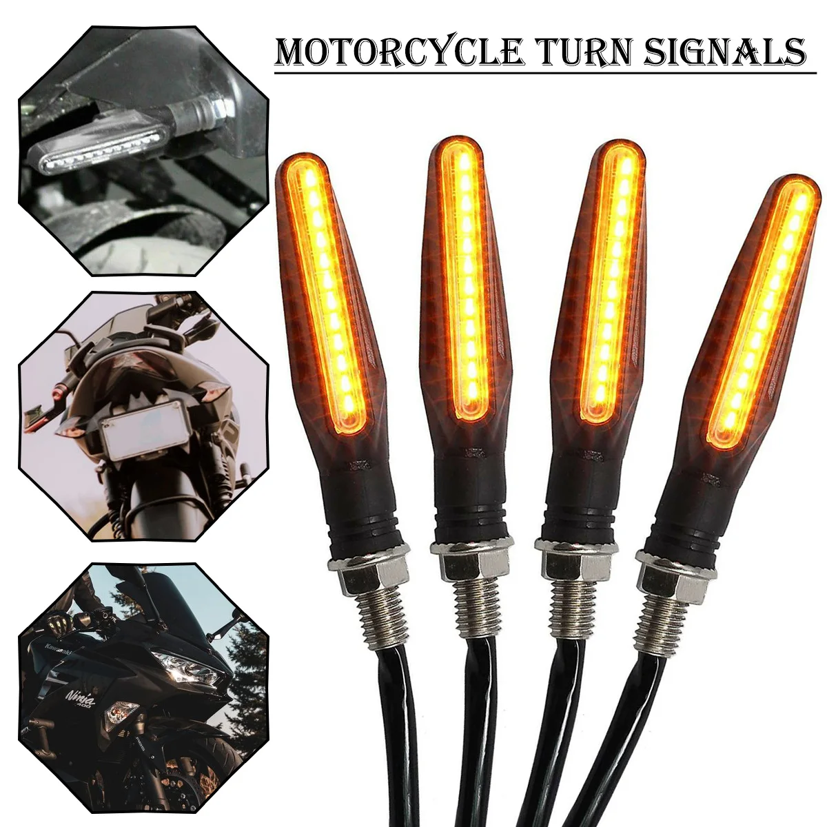 

Universal 12V Motorcycle Turn Signals Light LED Tail Flasher Flowing Water Blinker Energy Saving Motorcycle Turning Lights