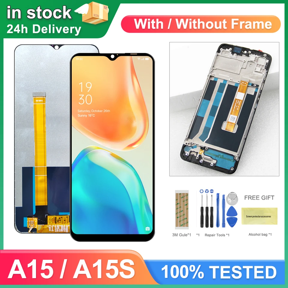 Écran LCD Tactile Complet Pour Oppo A15 / A15s CPH2185 CPH2179 - 6.52" - Remplacement Avec Outils Inclus