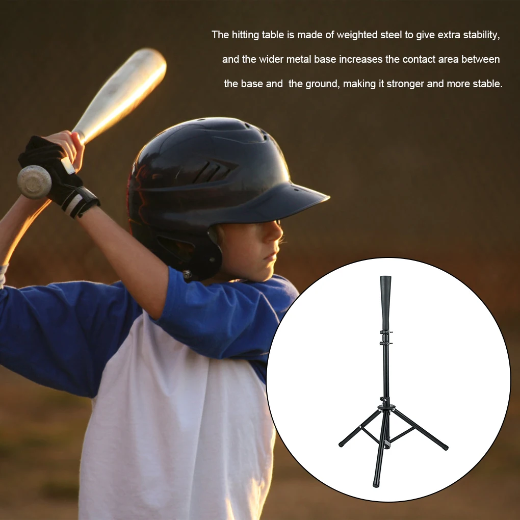 Steel Baseball Batting Tee Portable Detachable Beginner Softball