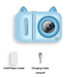 Kids' Instant Print Camera with Dual 1080P HD Lenses & High - Capacity Battery (Blue Camera Set)