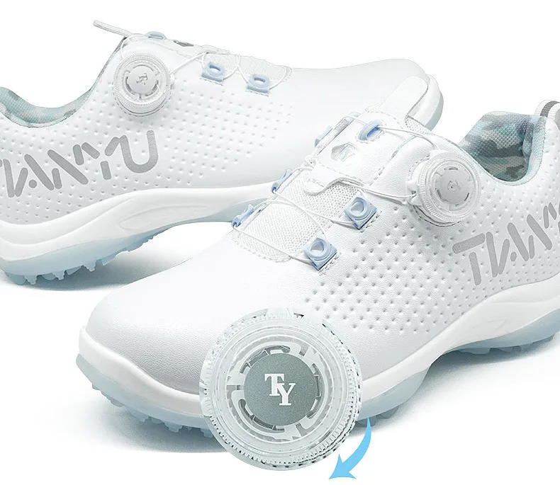 Description Picture 4 of itemTTYGJ Golf Women's Shoe Waterproof, Comfortable, Lightweight Snap Button Shock Absorbing Golf Sports Shoes Trendy, Breathable, a