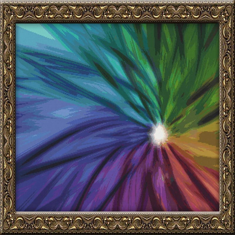 Gold Collection Embroidery Rainbow Very Large Art Cross Stitch Pattern with Cotton Floss & Needlewor for Wall Decor