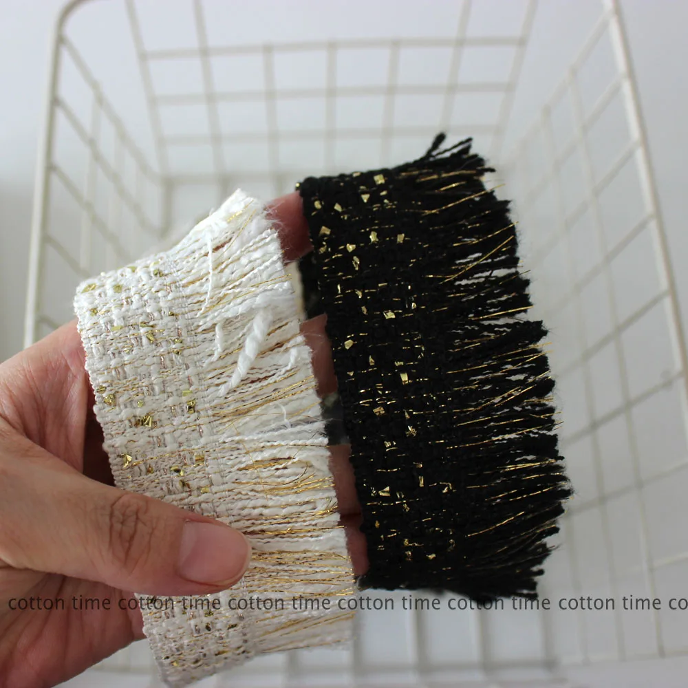 1yard 4.6cm Winter Tweed Trim Golden Mixed Fringed Ribbon Trim Handmade Sewing Accessory