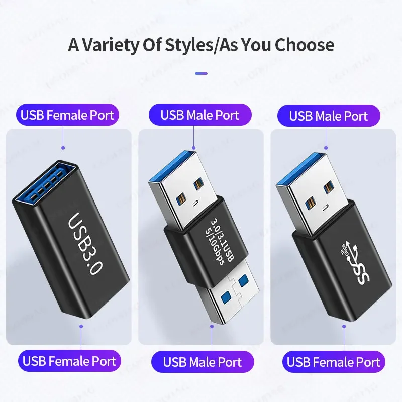 USB 3.0 Connector USB To Adapter 5Gbps Gen1 Male to Male Female Converter SSD HDD Cable Extender 3.0 Extension Plug usb adapter usb adapter cable usb extension adapter usb cable adapter conversion cable adapter type to usb adapter