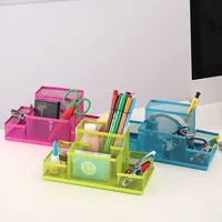 Pen Holder Multi-functional Black Mesh Desk Organizer Pen Holders Desktop Stationery Tame Desktop Clutter for Office Supplies 2