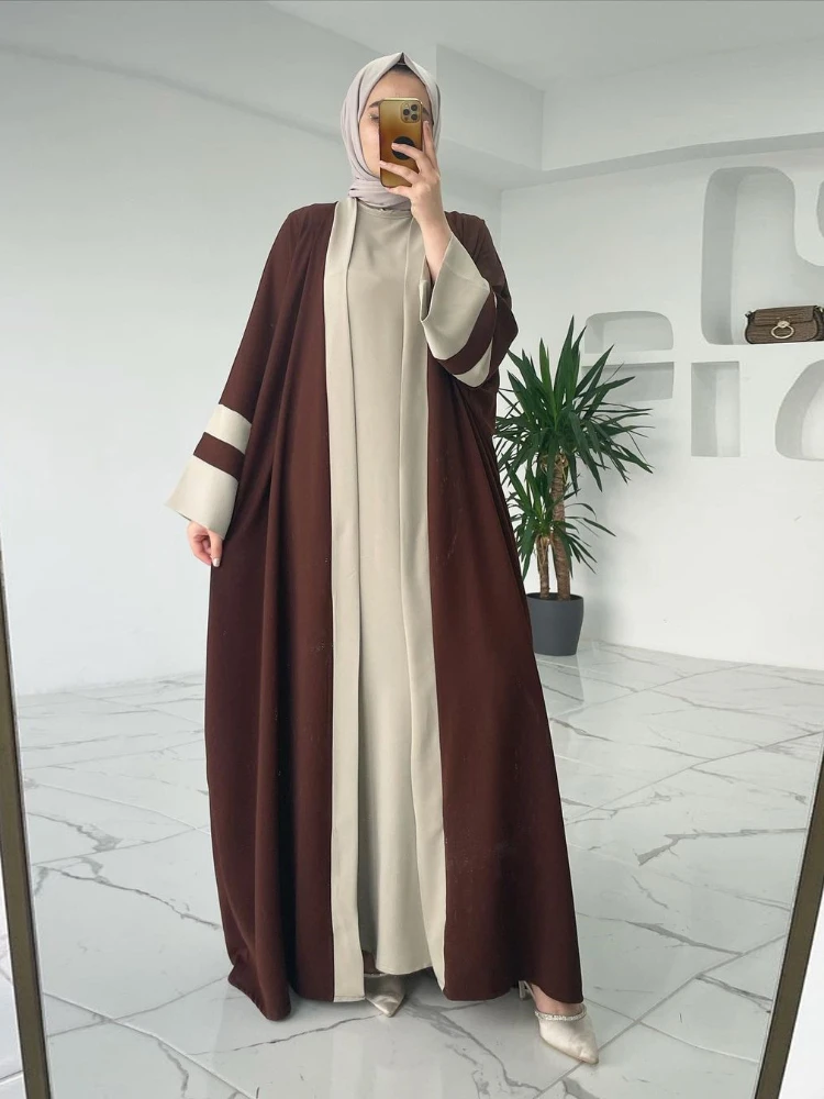 

Eid Muslim Dress & Abayas for Women 2 Piece Set Musulman Ensembles Morocco Ramadan Caftan Abaya Kaftan Dubai Arab Long Robe 2024