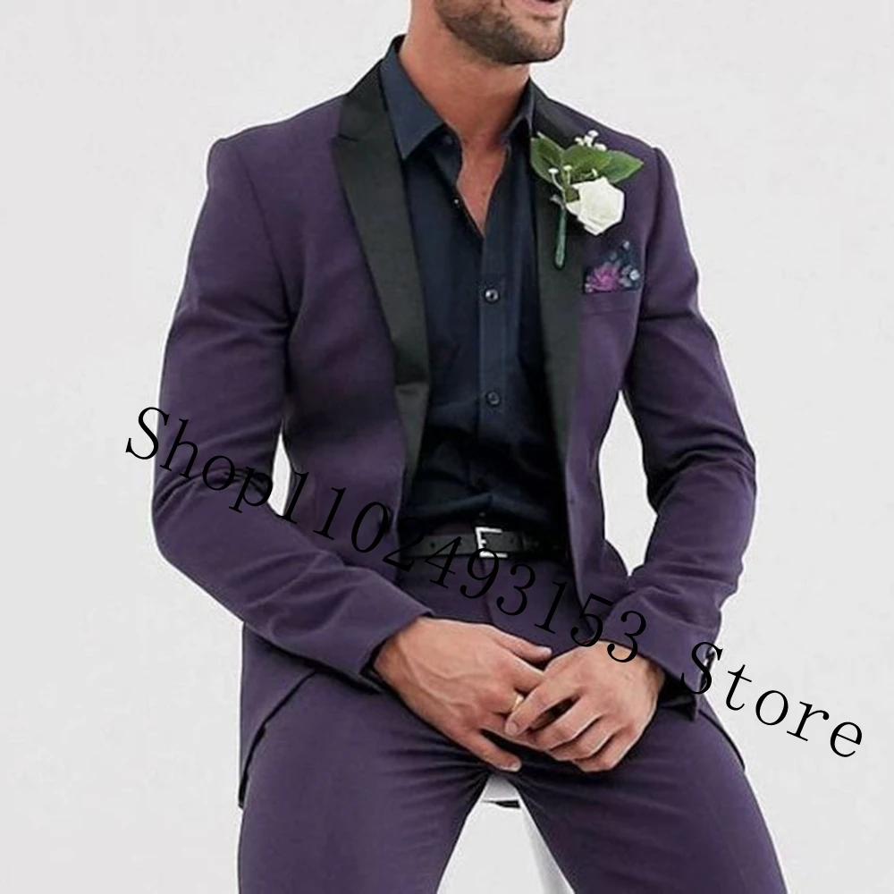 New Fashion Slim Fit Best Men Suits Groom Wear Tuxedos 2 Pieces Male Tuxedos For Wedding Blazer Pants Costume Homme Mariage