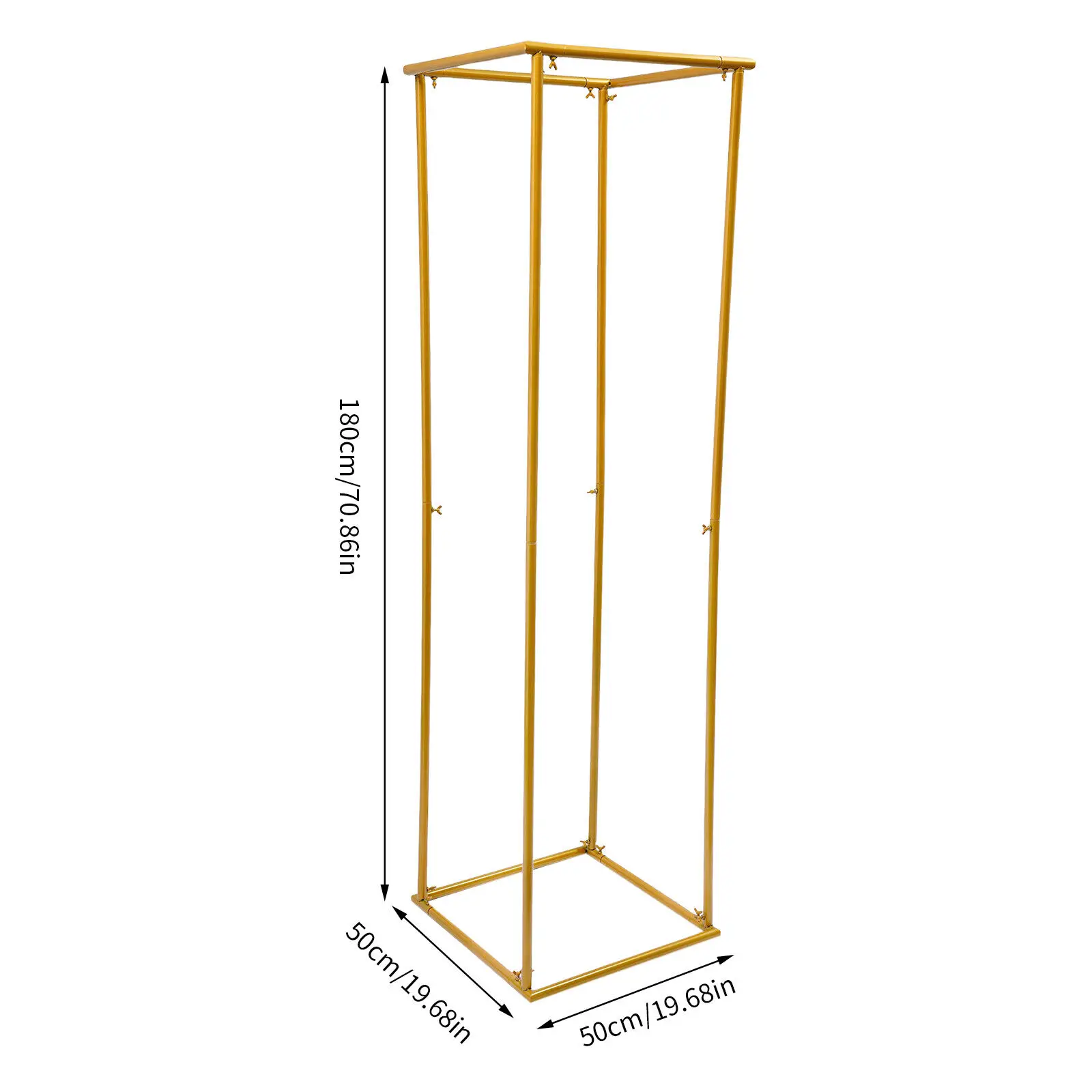 1.8M Gold Metal Flower Stand Plinth Pedestal Wedding Centerpieces Floral Display Flower Balloon Frame Party Events Decoration