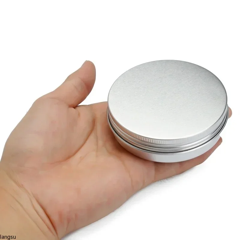 Household 1pc Steel Round Tin Cans100g Screw Top Lid Storage Beard Lip Balm Oil Craem Empty Can Candle Jars with Lid Wholesale