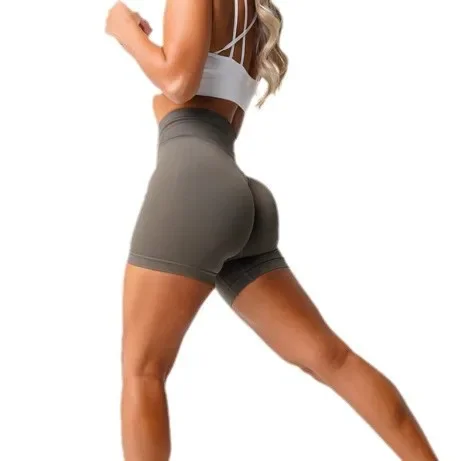 NVGTN European American Cross-Border Solid Color Peach Hip Tight Shorts Seamless Gym Leggings Shaping High-Waisted Yoga Shorts
