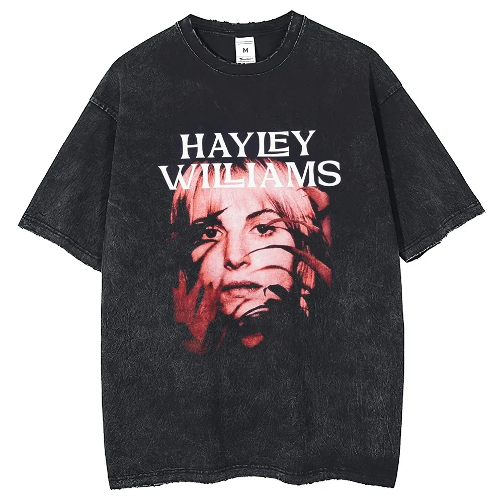 Men's T-shirt Hip Hop Street Wear CAS Band Printed Retro Water Wash Hole Harajuku Plus Size