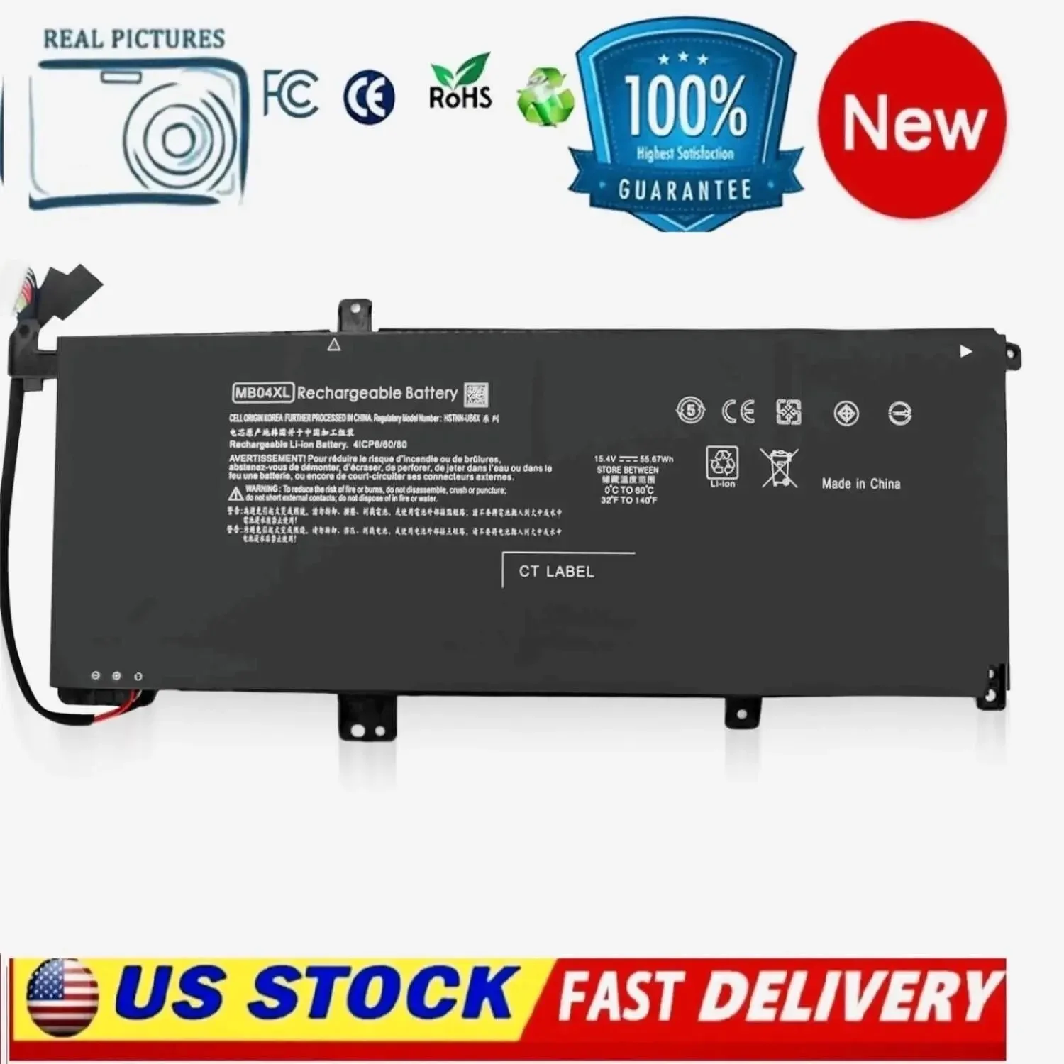 

Сменный аккумулятор MB04XL для HP Envy X360, M6-AQ000 AQ003DX AQ103DX AR004DX AQ105DX 15-AQ 15-AQ005NA