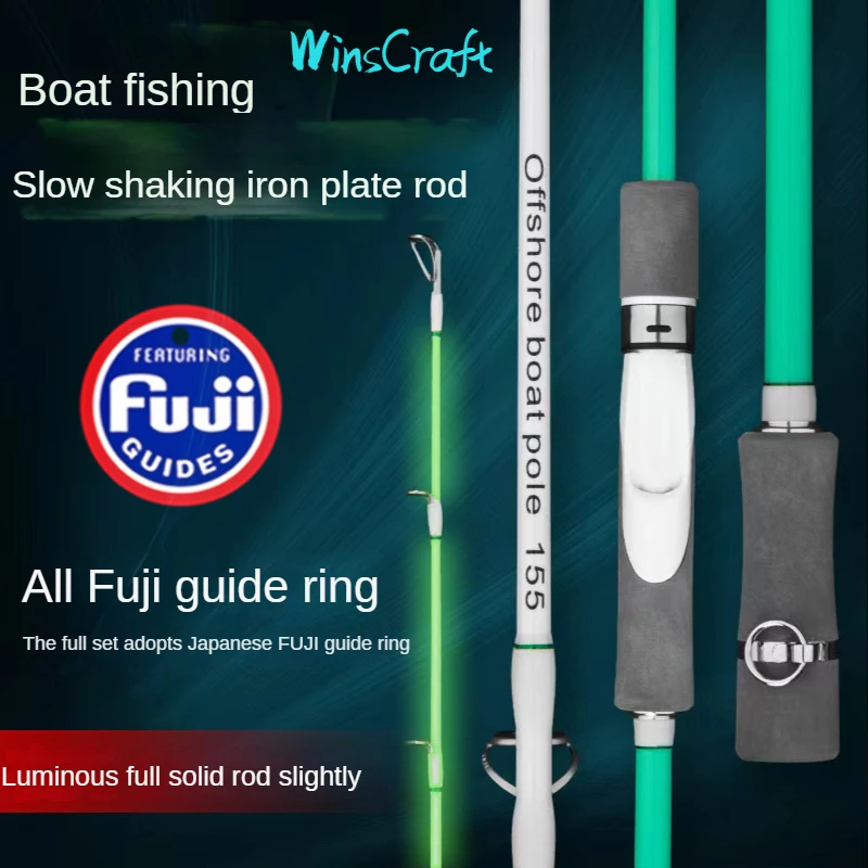 

WinsCraft Ultralight Fuji Slow Jigging Rod 2 Section Solid Tip Boat Rod Saltwater Ocean Boat Rod Spinning/Casting Rod 1.39m-1.8m