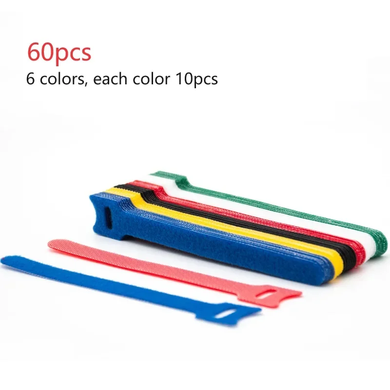 Versatile Reusable Nylon Cable Organizer with Self-Adhesive Straps