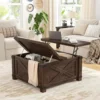 Farmhouse Coffee Table with Storage,Wood Center Table with Flip-Top Lids, Coffee Tables with Hinged Lift Top, Brown 1