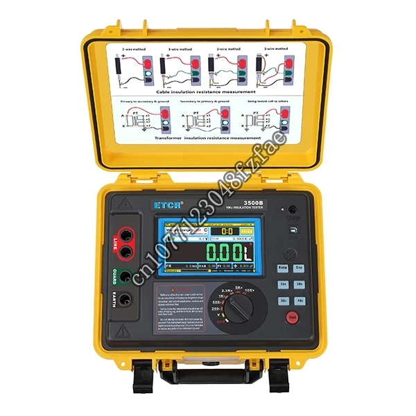 

HV Insulation Resistance Tester Meter Gauge with True Color Touch Screen Multifunction Multiparameter Rated Voltage 6 Stalls