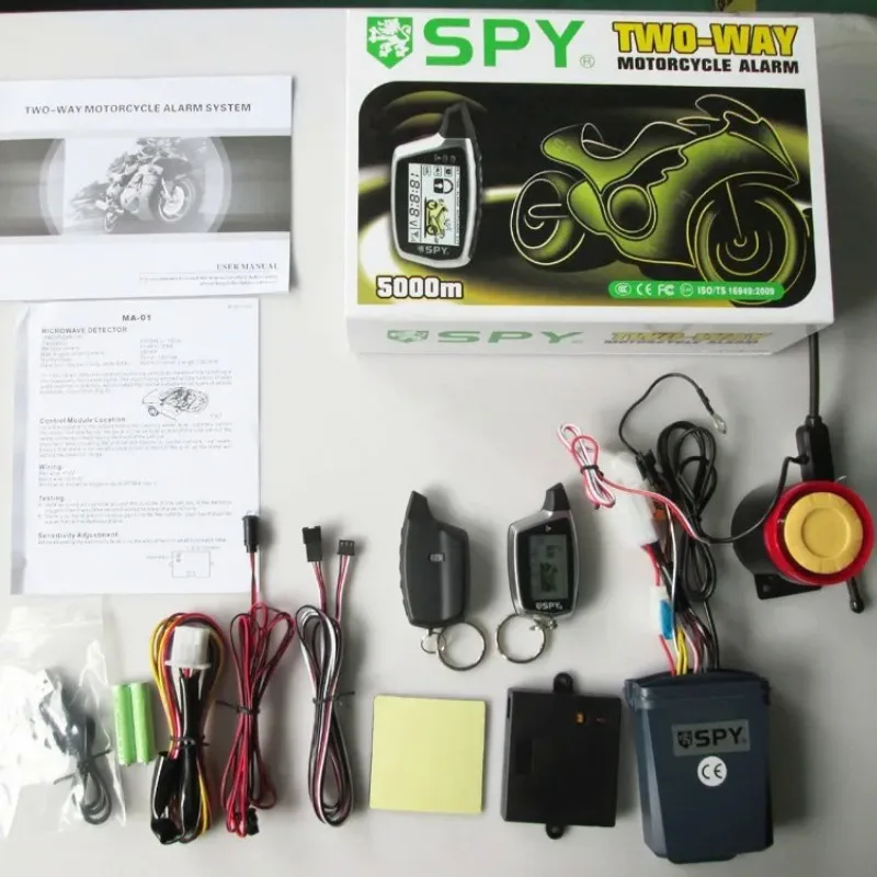 Motorcycle Alarm System Full Anti-hijacking Kit Remote Start Security Anti-theft Remote Control