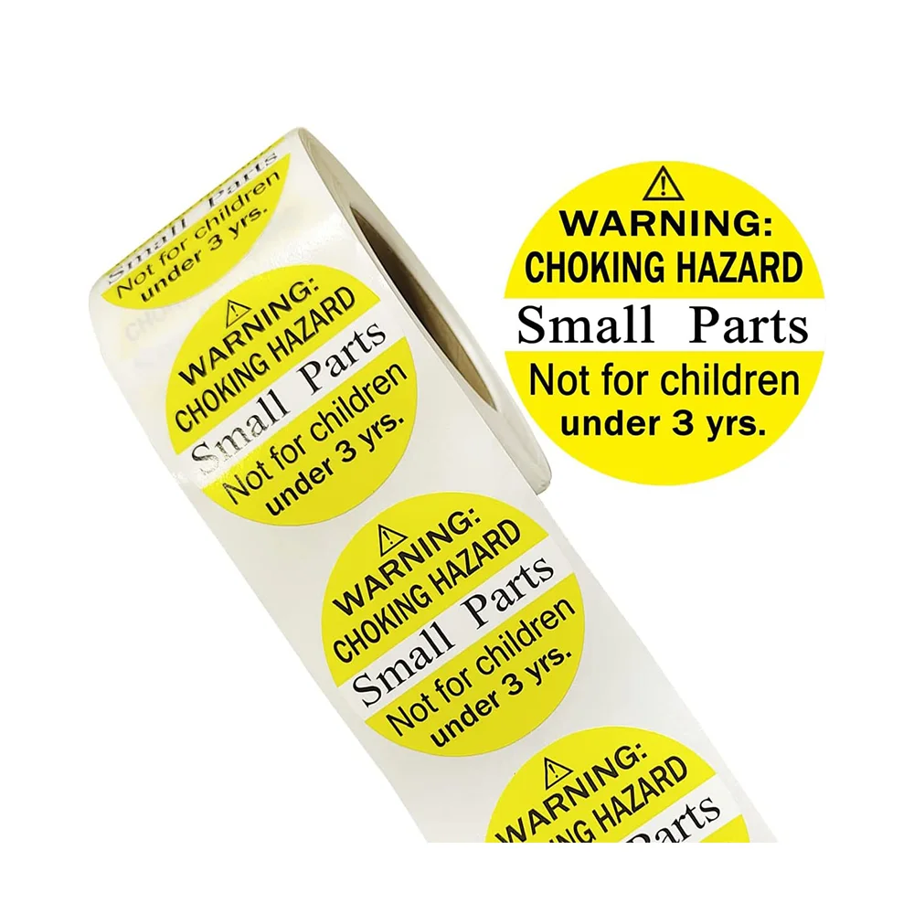 Choking Warning Labels,1.5 Inch Warning Choking Hazard Small Parts Not For Children Under 3 Years Stickers Adhesive Labels