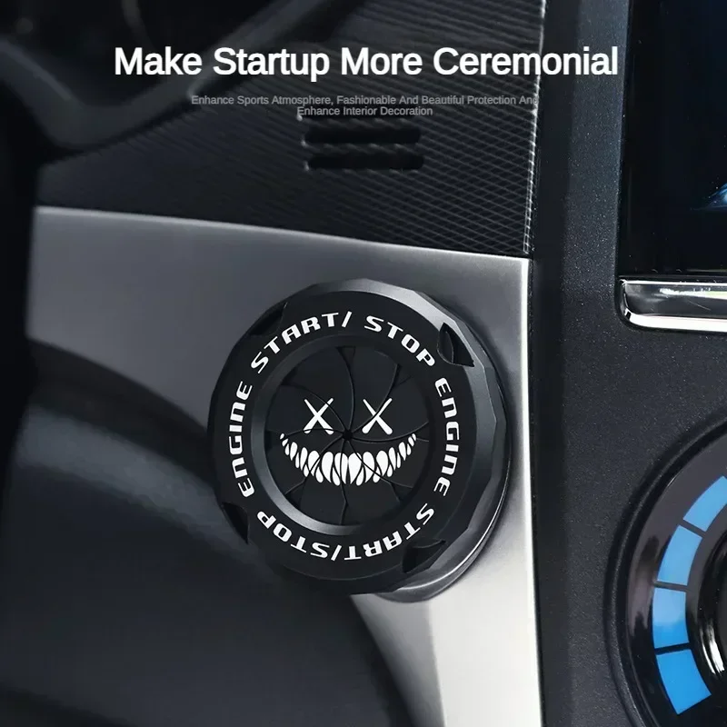 Car start button cover Car Ignition Start Switch Protective Cover Onekey Start Stop Button Cover Engine Car Interior Decoration Motorcycle StartRing
