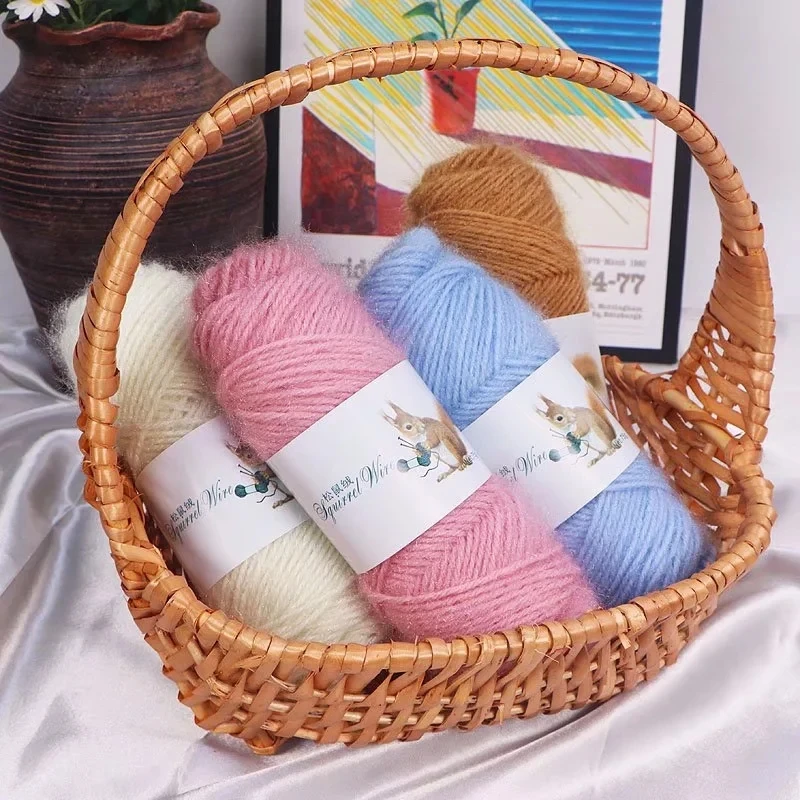 75g Squirrel Velvet Knitting Yarn for Hand Knitting Delicate Crocheting Hair Soft Hat Fashionable Sweater Coat Puffy Warm Knit 5