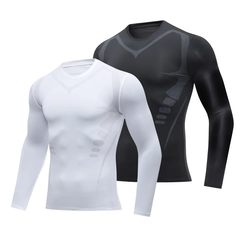 

Men Compression Running T-shirt Fitness Tight Long Sleeve Sport Shirts Training Jogging Tops Gym Sportswear Dry Fit Rashgard