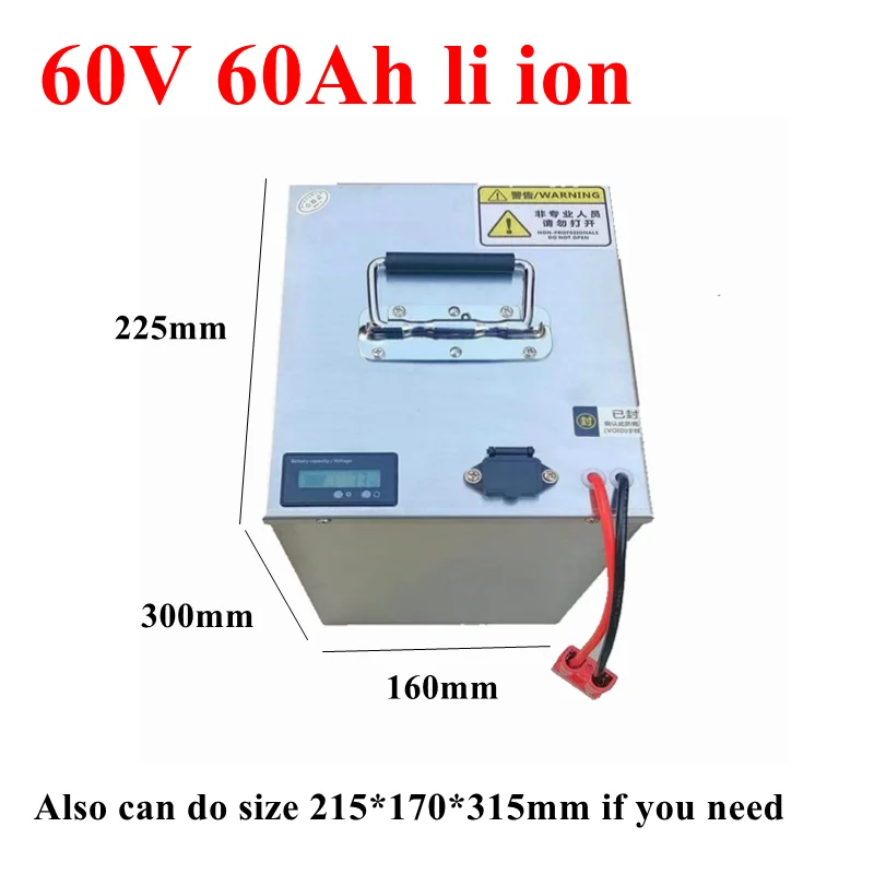 

60v 60ah lithium ion battery BMS 16s li ion for 6000W bike Tricycle scooter motorcycle Lead acid replacement + 10A charger