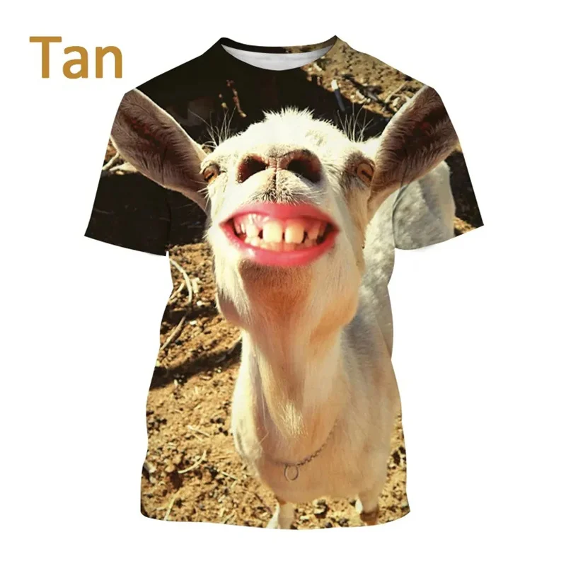

3D Animal Goat Printed T Shirt Sheep Graphic Short Sleeves Children Fashion Funny Tee Shirts Unisex Summer Clothing T-shirts Top