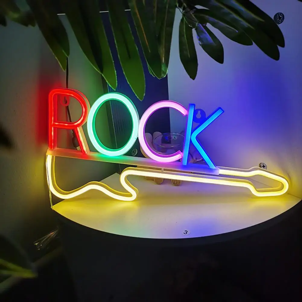 Led Rock Shape Light High-quality Led Neon Light Vibrant Rock Neon Lights Guitar Styling for Creation for Hanging Wall