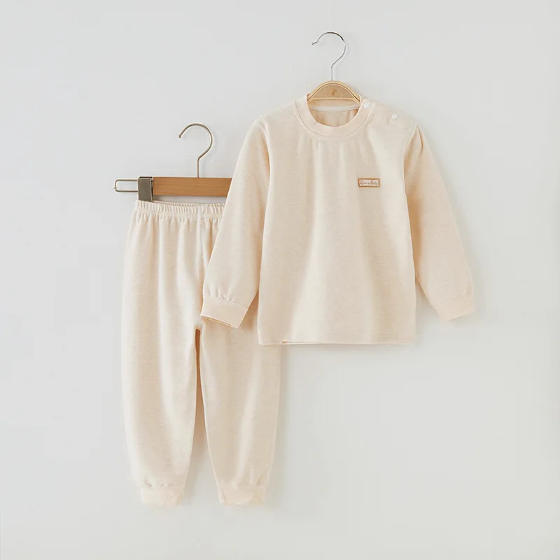 Baby Thermal Underwear Set Autumn Winter New Pure Color Warm Boys Girls Cotton Comfort Soft Children's Suit Autumn Clothes Pants