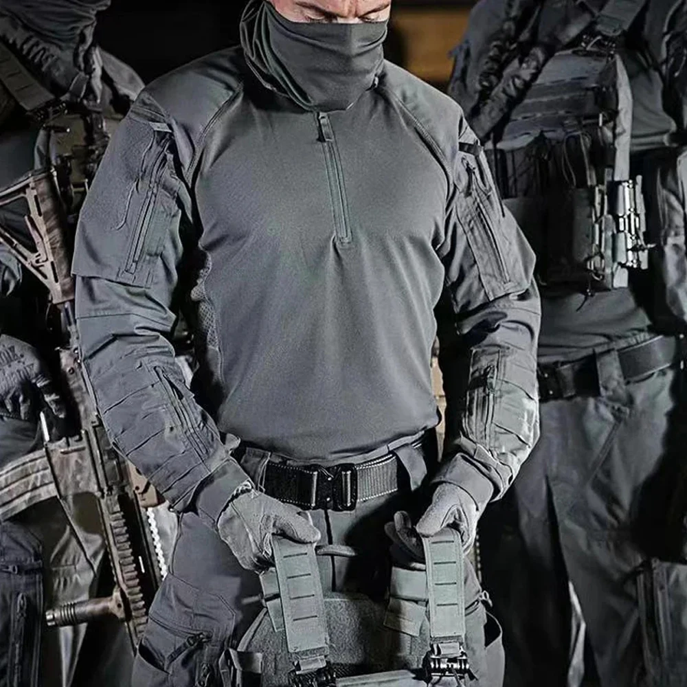 Tactical Suit Training Tactical Frog Suit Camouflage Men Outdoor Training Hunting Clothes Breathable Shirt Pants Outdoor Trip Fans Uniform