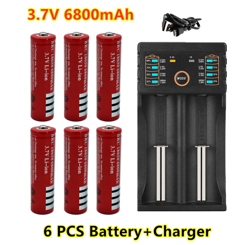 Pila Recargable Batería 18650 6800 Mah 3.7v Del Li-ion BRC