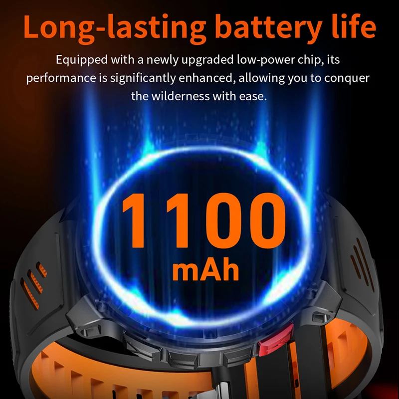 Military T-Rex 3 GPS Waterproof Smart Watch 1.46"HD AMOLED Built-in 6 Frequency Satellite Outdoors Sports Fitness Smart Bracelet
